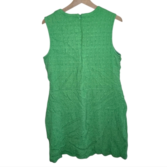Anthropologie Porridge Green Textured Sleeveless Slim Knit Mini Dress Size Large - Picture 6 of 6